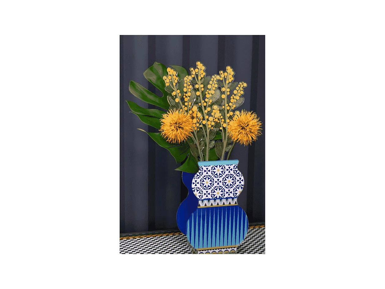 Decoratieve bloem van acrylglas, Mimosa, geel H48 cm, Funny Flowers
