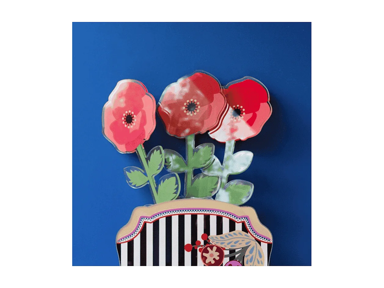 Dekoracyjna figurka kwiatu z kryształu akrylowego, Papavero, czerwony wys. 40 cm