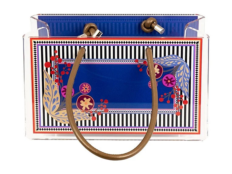 Opbergbakje van acrylglas blauw/multicolor L20 cm, Charlotte