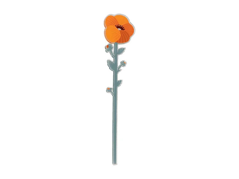 Dekorative Blume aus Acrylglas, Gardenia, orange H55,5 cm, Funny Flowers