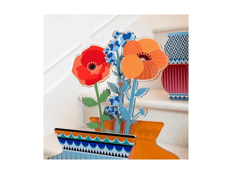 Dekorative Blume aus Acrylglas, Gardenia, orange H55,5 cm, Funny Flowers