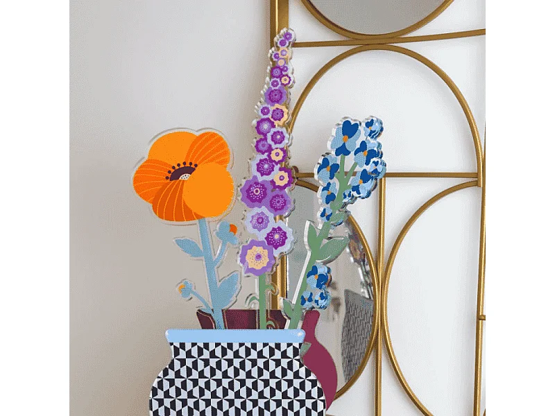Decoratieve bloem van acrylglas, Lillà, violet H51 cm, Funny Flowers