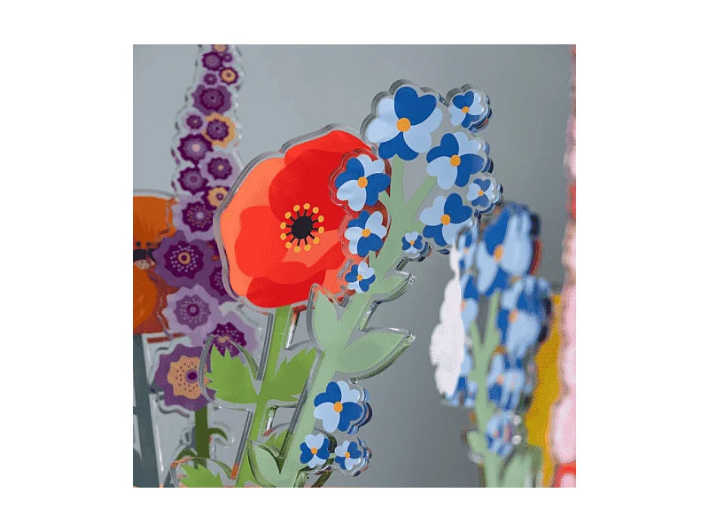 Fleur décorative en cristal acrylique, Nontiscordardime, bleu clair H57 cm, Funny Flowers