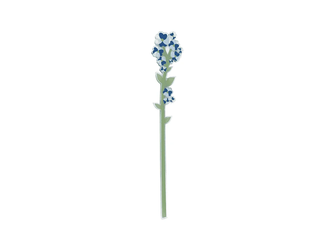 Fleur décorative en cristal acrylique, Nontiscordardime, bleu clair H57 cm, Funny Flowers