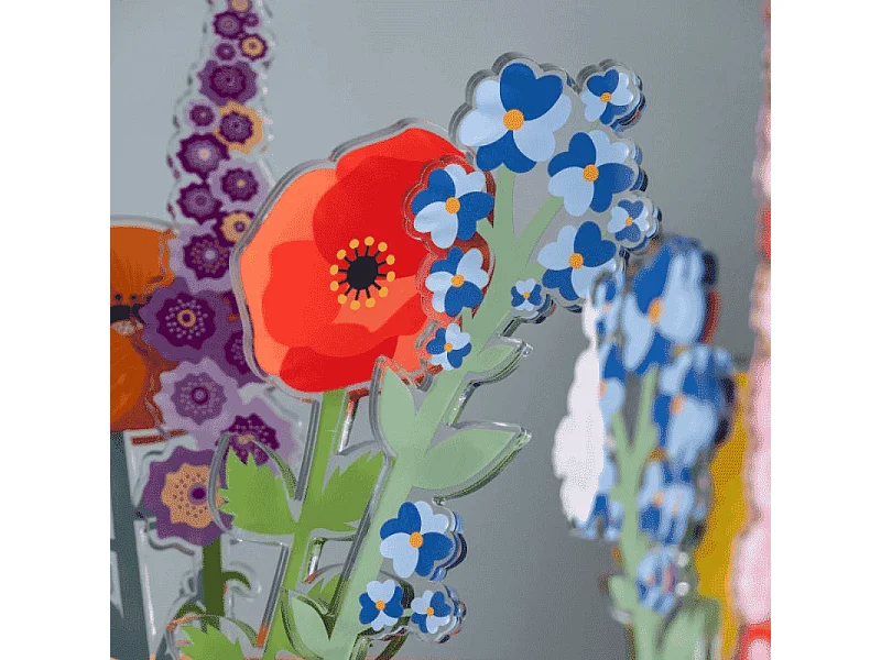 Decoratieve bloem van acrylglas, Nontiscordardime, lichtblauw H57 cm, Funny Flowers