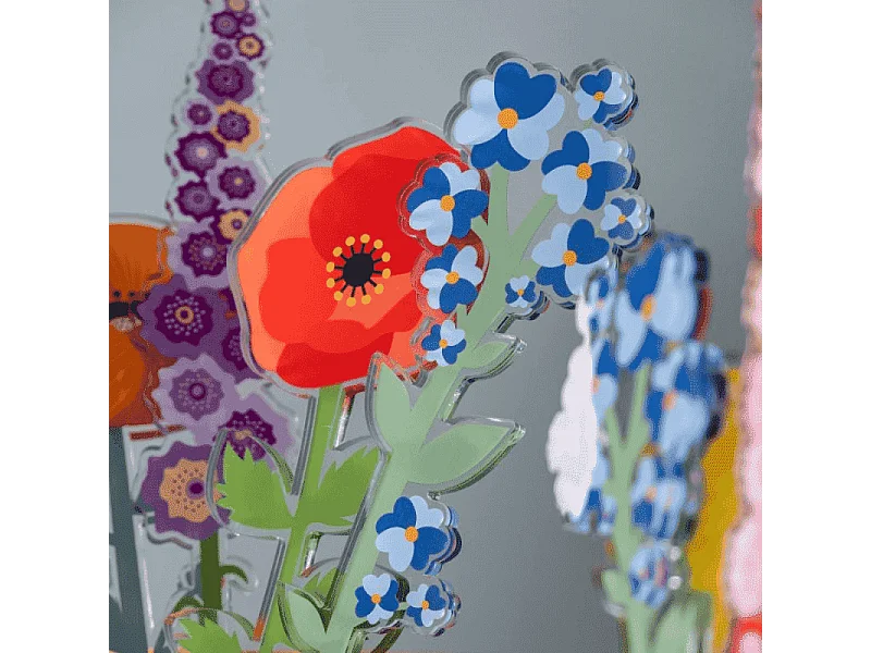 Decoratieve bloem van acrylglas, Nontiscordardime, lichtblauw H57 cm, Funny Flowers
