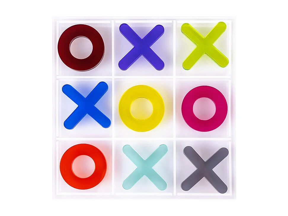 Gioco da tavolo decor Tris in cristallo acrilico 20x20 cm