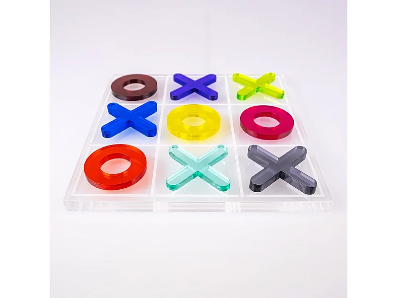 Gioco da tavolo decor Tris in cristallo acrilico 20x20 cm