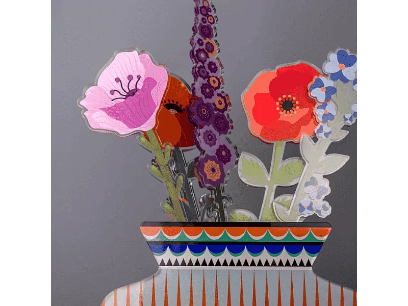 Fleur décorative en cristal acrylique, Petunia, rose H57,5 cm, Funny Flowers