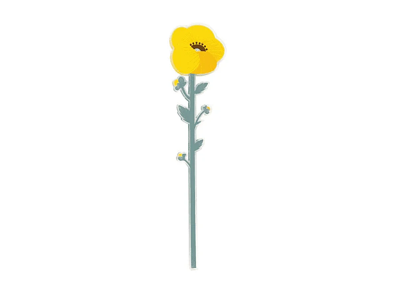 Fiore decor in cristallo acrilico, Gardenia, giallo H43,5 cm, Funny Flowers