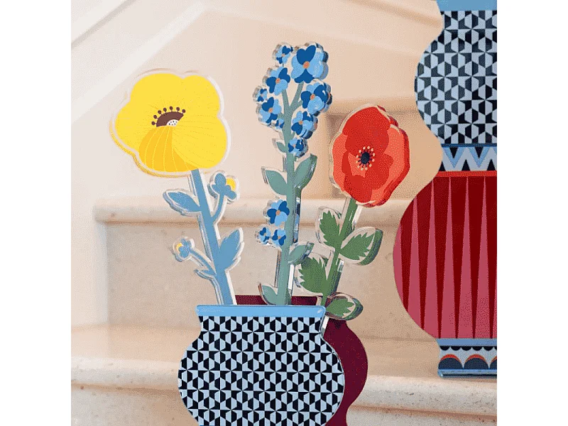 Fleur décorative en cristal acrylique, Gardenia, jaune H43,5 cm, Funny Flowers