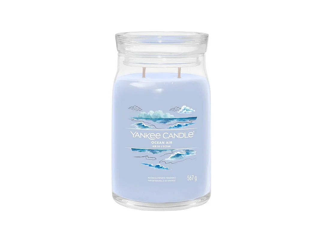 Bougie parfumée en grand pot, Ocean Air, azur 567 gr, Signature