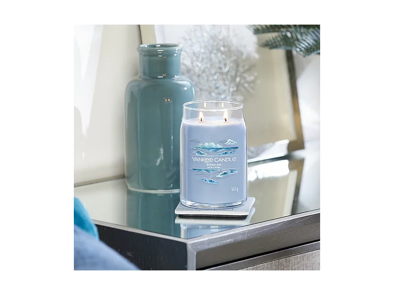 Bougie parfumée en grand pot, Ocean Air, azur 567 gr, Signature