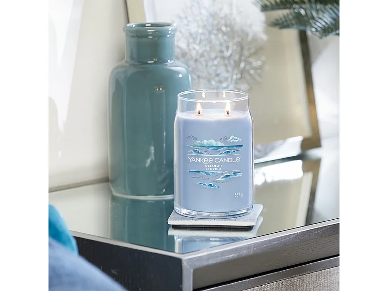 Duftkerze im großen Glas, Ocean Air, azurblau 567 gr, Signature