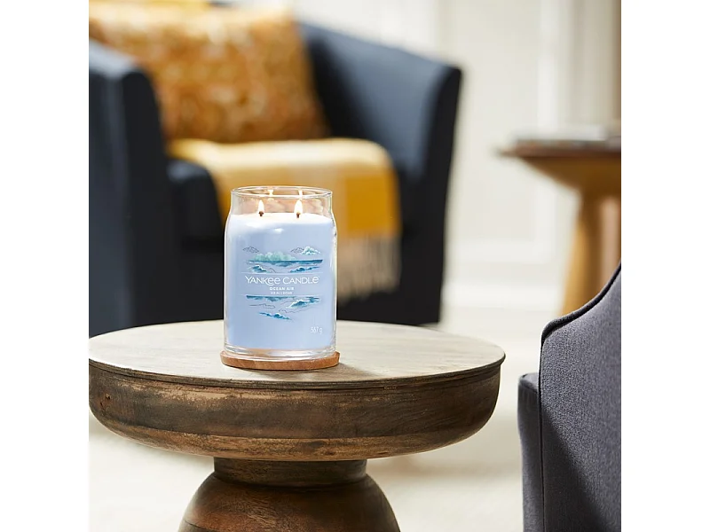 Duftkerze im großen Glas, Ocean Air, azurblau 567 gr, Signature