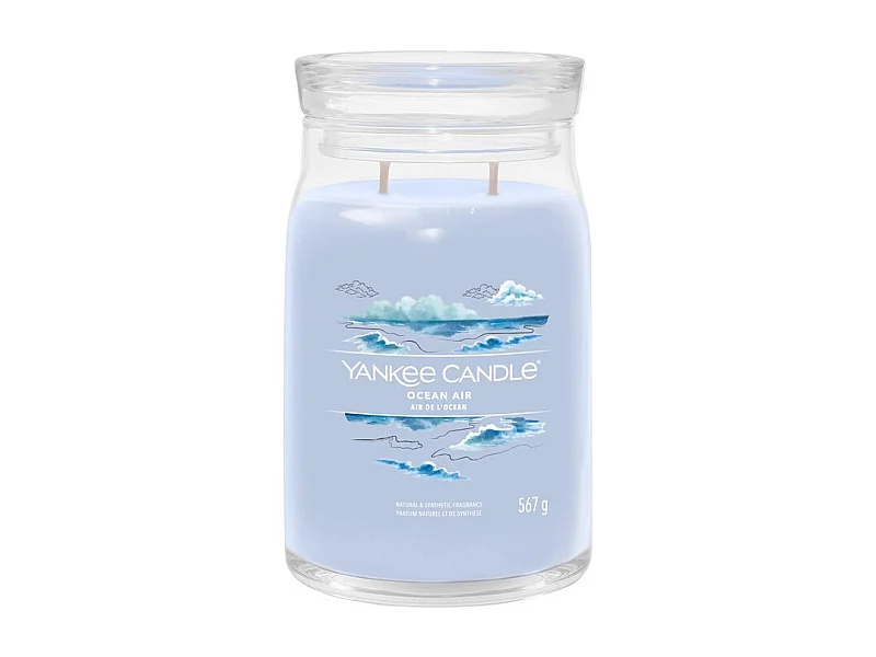 Bougie parfumée en grand pot, Ocean Air, azur 567 gr, Signature