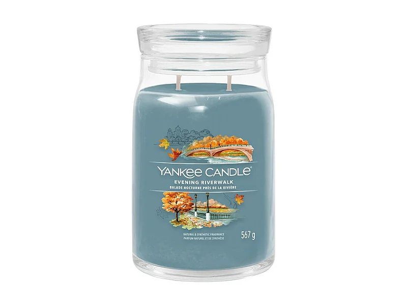 Bougie parfumée en grand pot, Evening Riverwalk, azur 567 gr, Signature