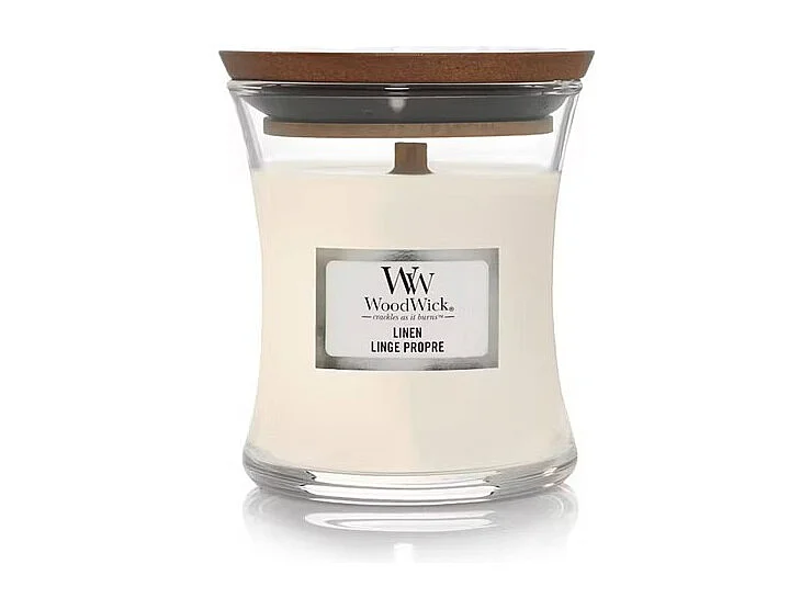 Vela perfumada ampulheta, Linen, branco, 85 gr
