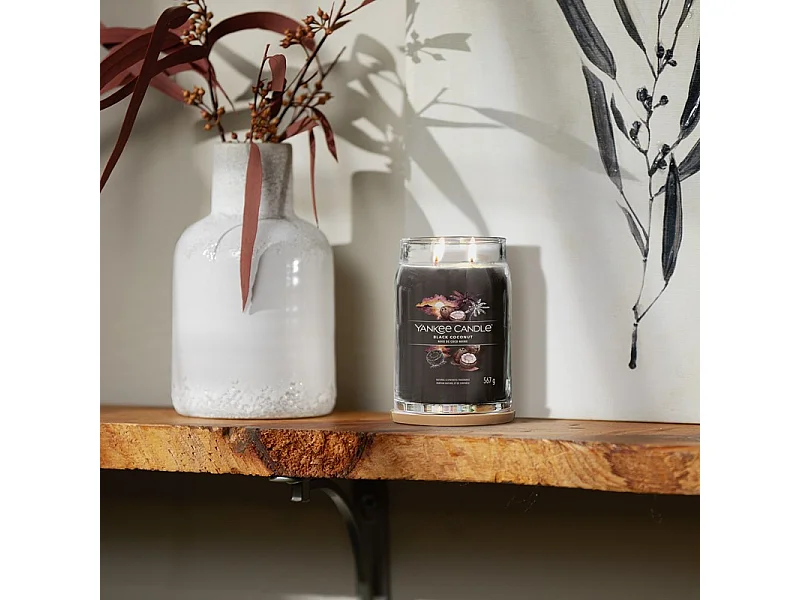 Bougie parfumée en grand pot, Black Coconut, noir 567 gr, Signature
