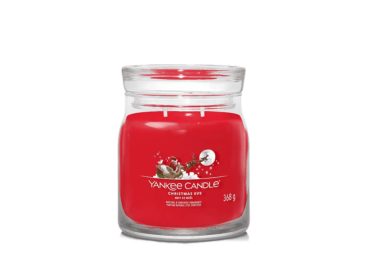 Candela profumata in giara media, Christmas Eve, rosso 368 gr, Signature