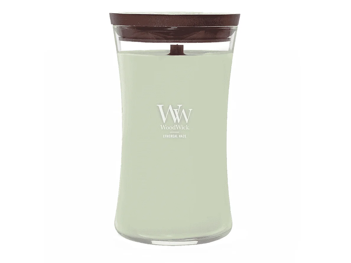 Geurkaars zandloper, Ethereal Haze, groen 609 gr