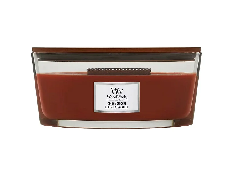 Bougie parfumée ellipse, Cinnamon Chai, rouge 453 gr