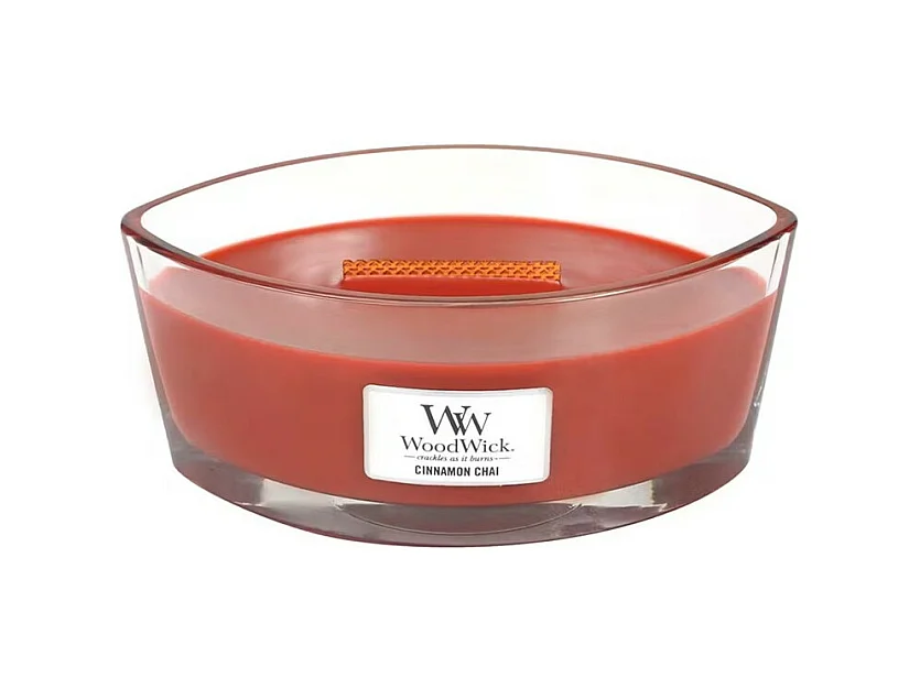 Bougie parfumée ellipse, Cinnamon Chai, rouge 453 gr