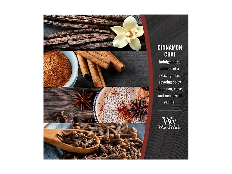 Bougie parfumée ellipse, Cinnamon Chai, rouge 453 gr