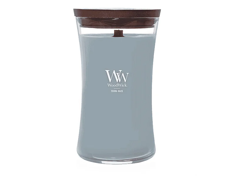 Świeca zapachowa klepsydra, Terra Haze, szary 609 gr