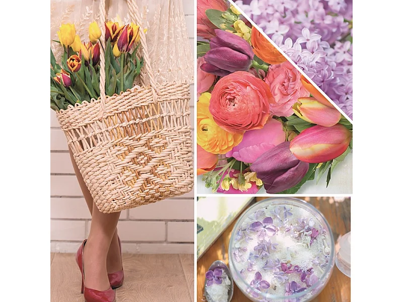 Świeca zapachowa w dużym słoju, Hand Tied Blooms, różowy 567 gr, Signature