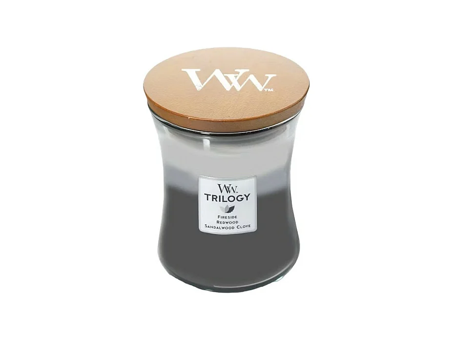 Bougie parfumée sablier, Warm Woods, gris 275 gr
