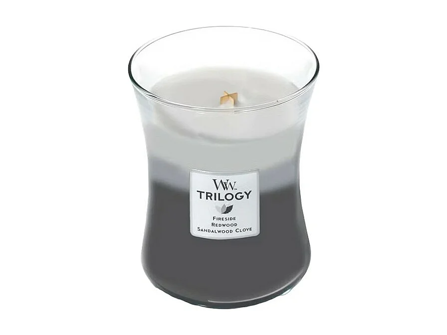 Bougie parfumée sablier, Warm Woods, gris 275 gr