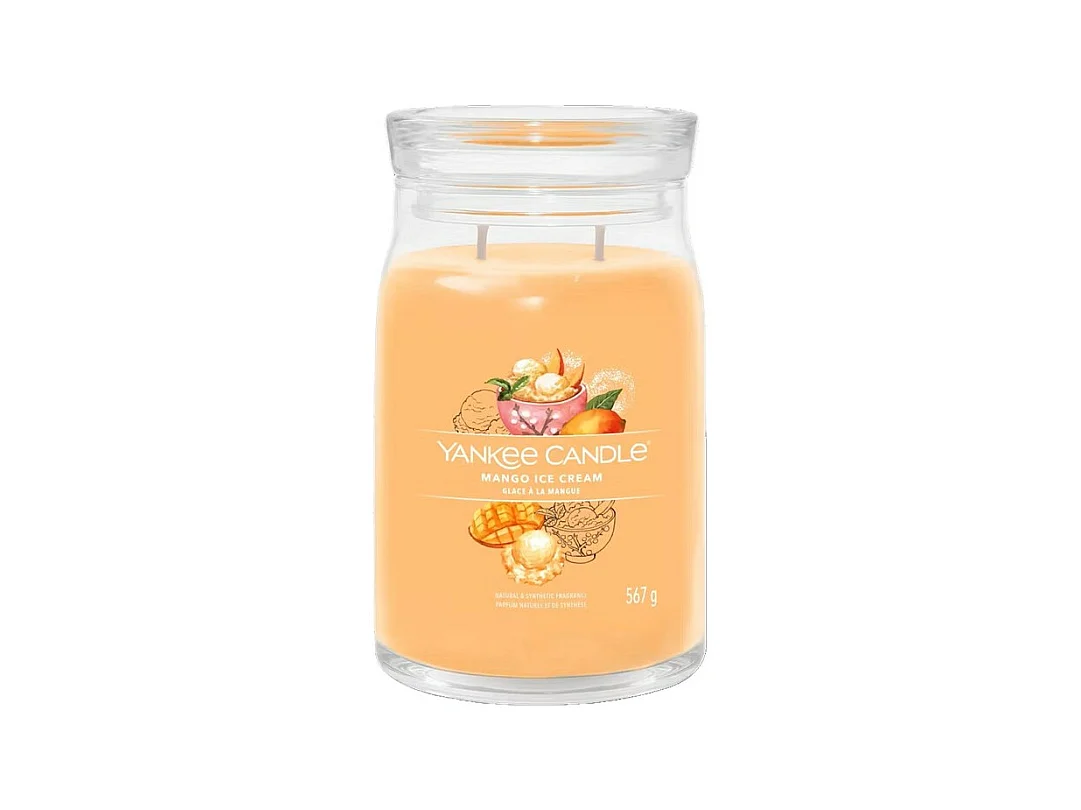 Bougie parfumée en grand pot, Mango Ice Cream, orange 567 gr, Signature