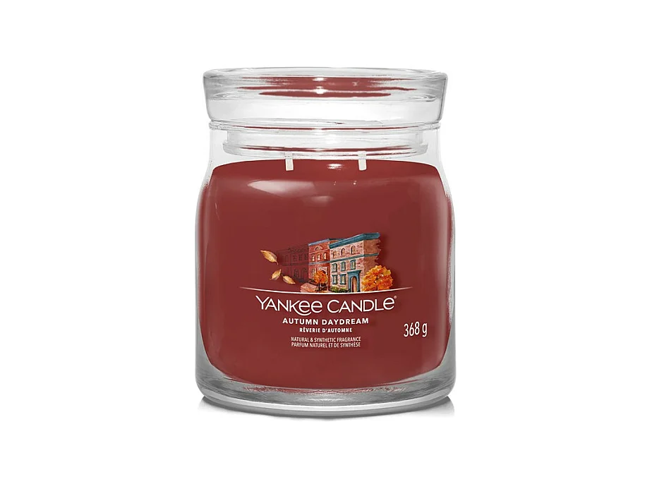 Duftkerze im mittelgroßen Glas, Autumn Daydream, rot 368 gr, Signature