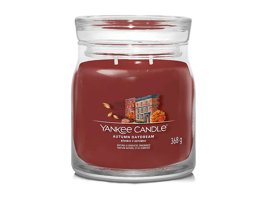 Duftkerze im mittelgroßen Glas, Autumn Daydream, rot 368 gr, Signature