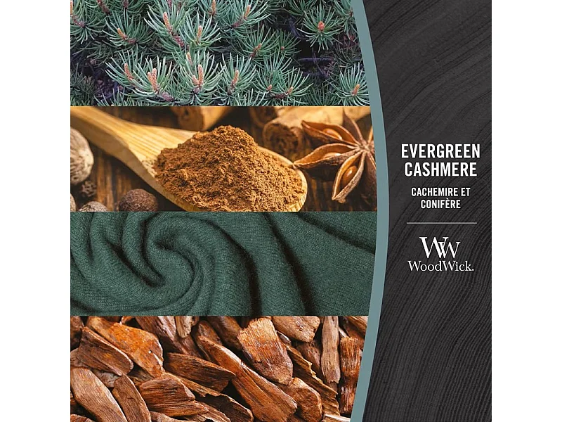 Bougie parfumée sablier, Evergreen Cashmere, azur 275 gr