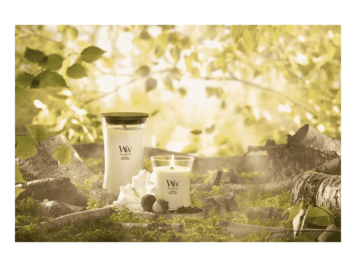 Bougie parfumée sablier, Solar Haze, jaune 609 gr