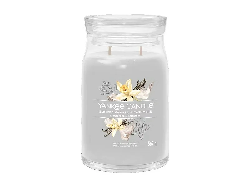 Bougie en grand pot, Smoked Vanilla & Cashmere, gris 567 gr, Signature