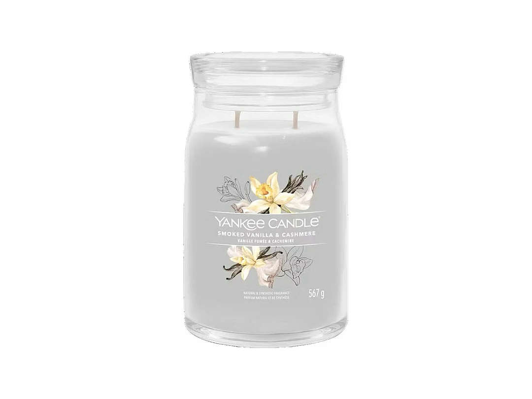Bougie en grand pot, Smoked Vanilla & Cashmere, gris 567 gr, Signature