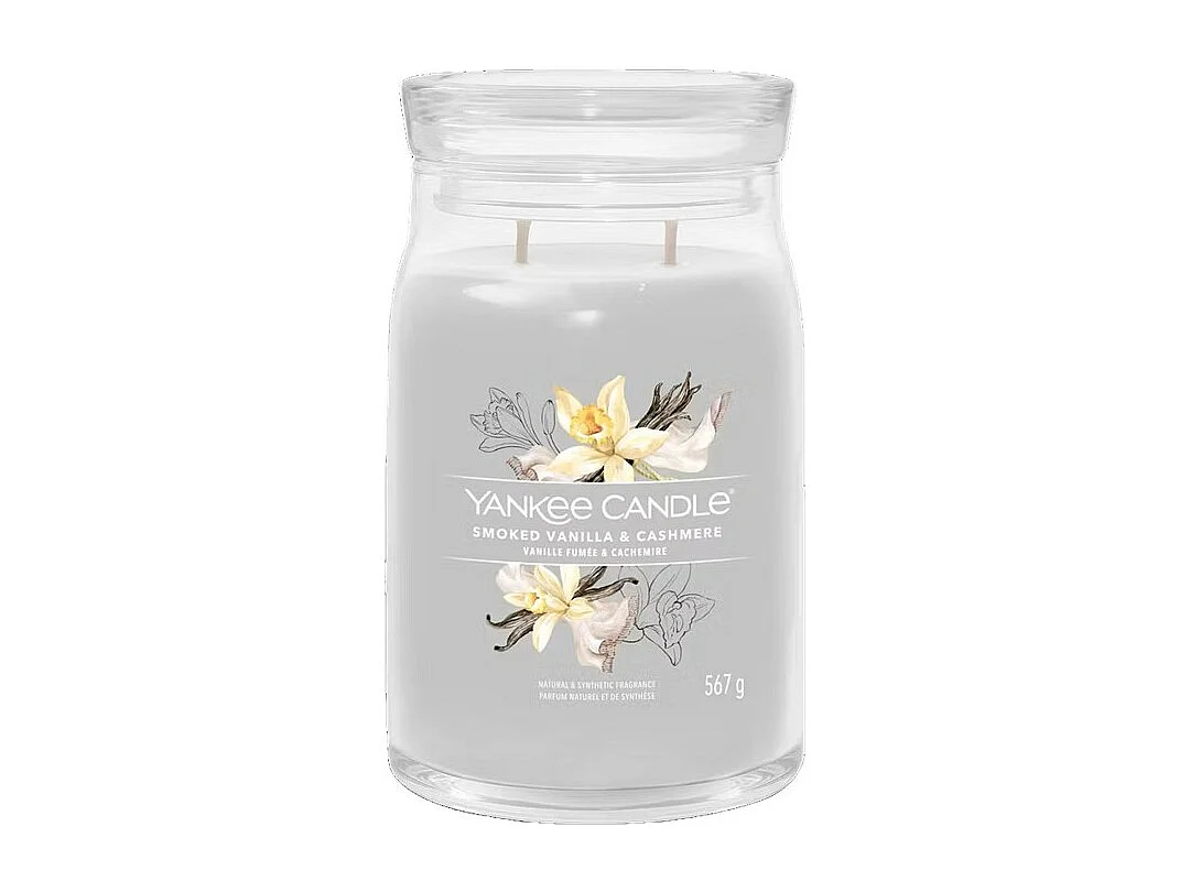 Kaars in grote pot, Smoked Vanilla & Cashmere, grijs 567 gr, Signature