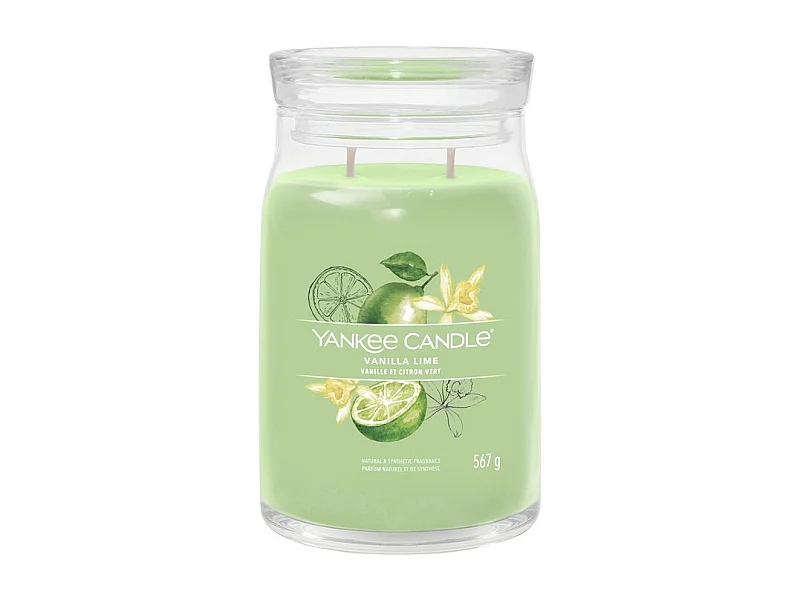 Geurkaars in grote pot, Vanilla Lime, groen 567 gr, Signature