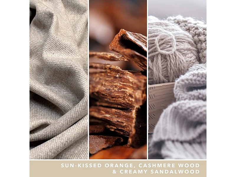 Bougie parfumée en pot moyen, Warm Cashmere, beige 368 gr, Signature