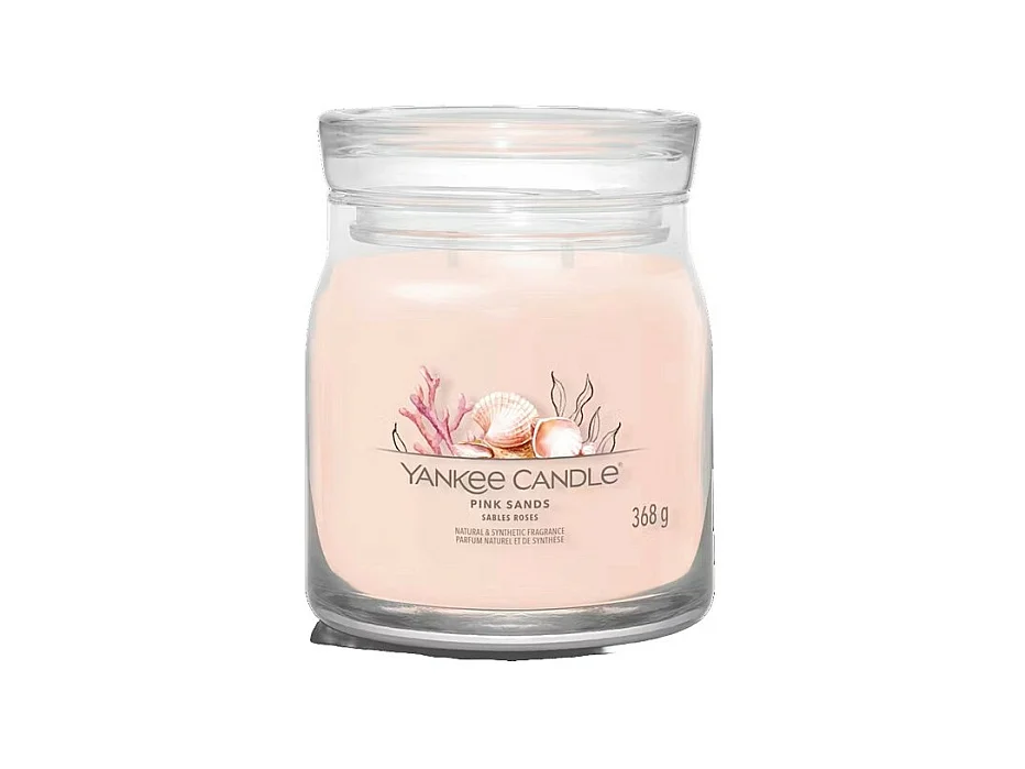 Geurkaars in medium pot, Pink Sands, roze 368 gr, Signature