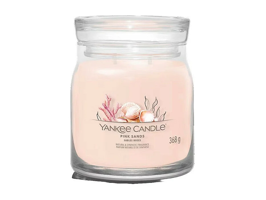 Duftkerze im mittelgroßen Glas, Pink Sands, rosa 368 gr, Signature