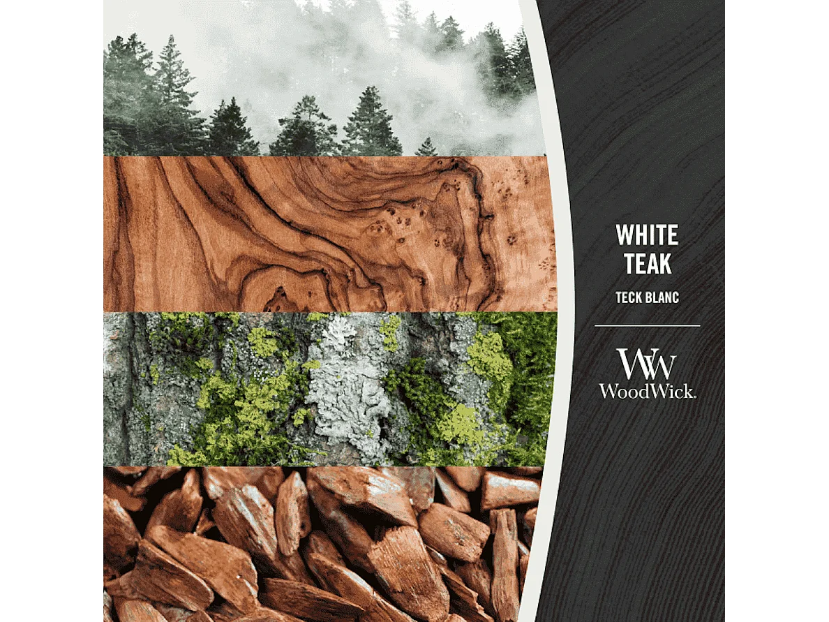 Vela perfumada elipse, White Teak, branco 453 gr