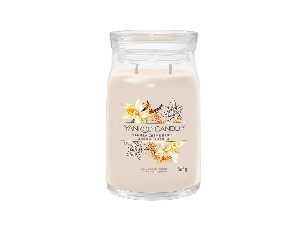 Bougie parfumée en grand pot, Vanilla Creme Brulee, beige 567 gr, Signature