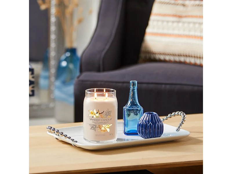 Bougie parfumée en grand pot, Vanilla Creme Brulee, beige 567 gr, Signature