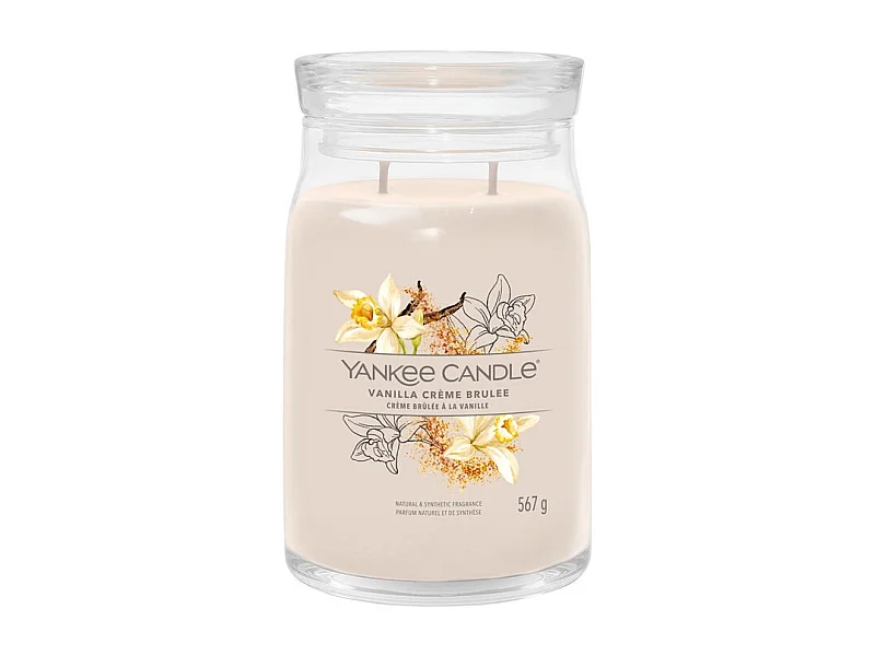 Bougie parfumée en grand pot, Vanilla Creme Brulee, beige 567 gr, Signature