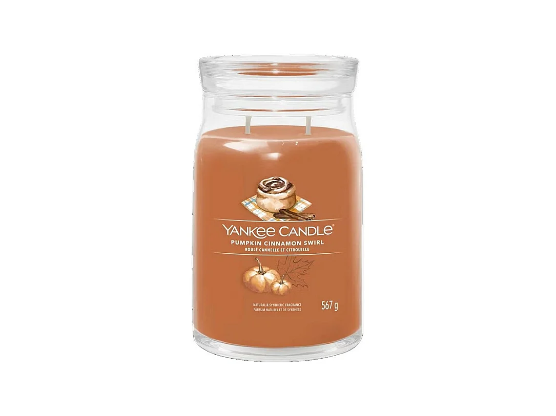 Kaars in grote pot, Pumpkin Cinnamon Swirl, oranje 567 gr, Signature
