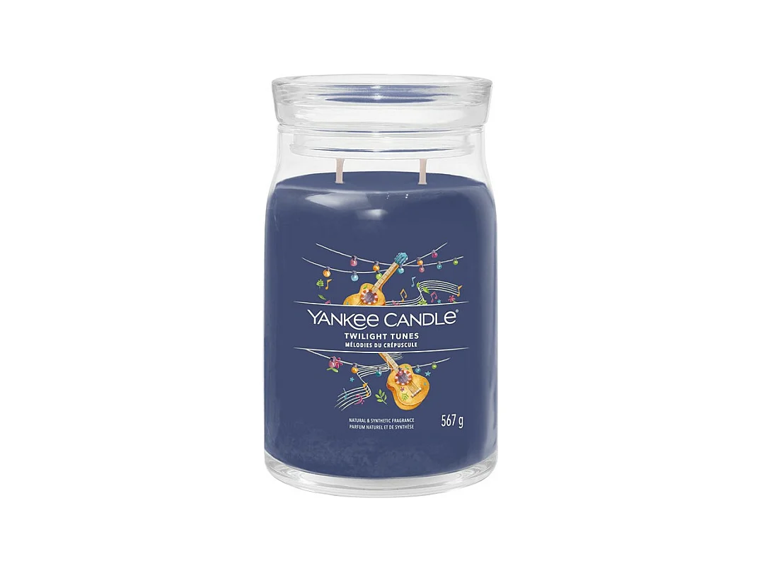 Bougie parfumée en grand pot, Twilight Tunes, bleu 567 gr, Signature